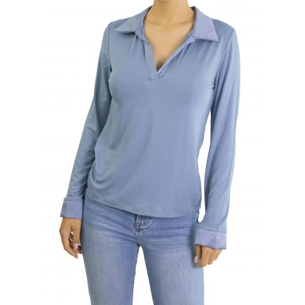 Maglia in viscosa con colletto 